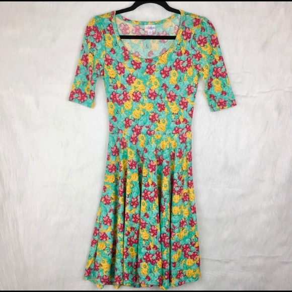 Lularoe Floral Nicole Dress - Picture 1 of 6
